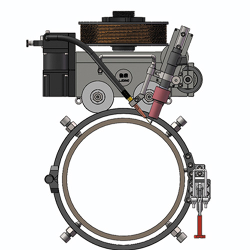 Open-type Orbital Welding with optional rail attachments